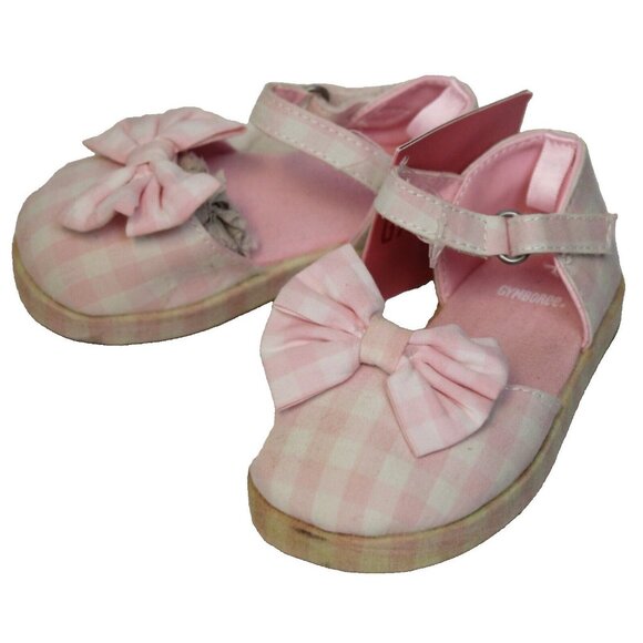 2008 Gymboree Ice Cream Social Easter Pink Gingham Mary Jane Sandals Baby Girl - Picture 3 of 10